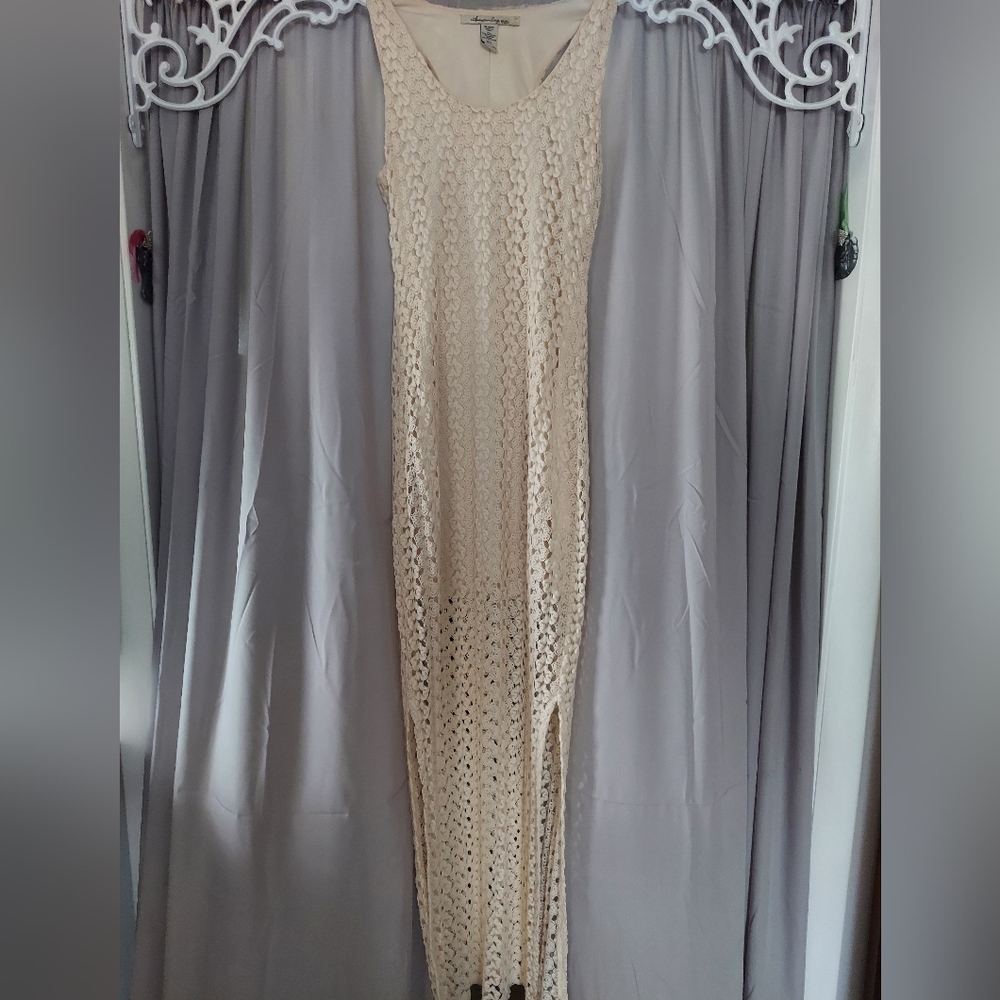 American Rag Cie Dress Size XS Ivory Color Crochet